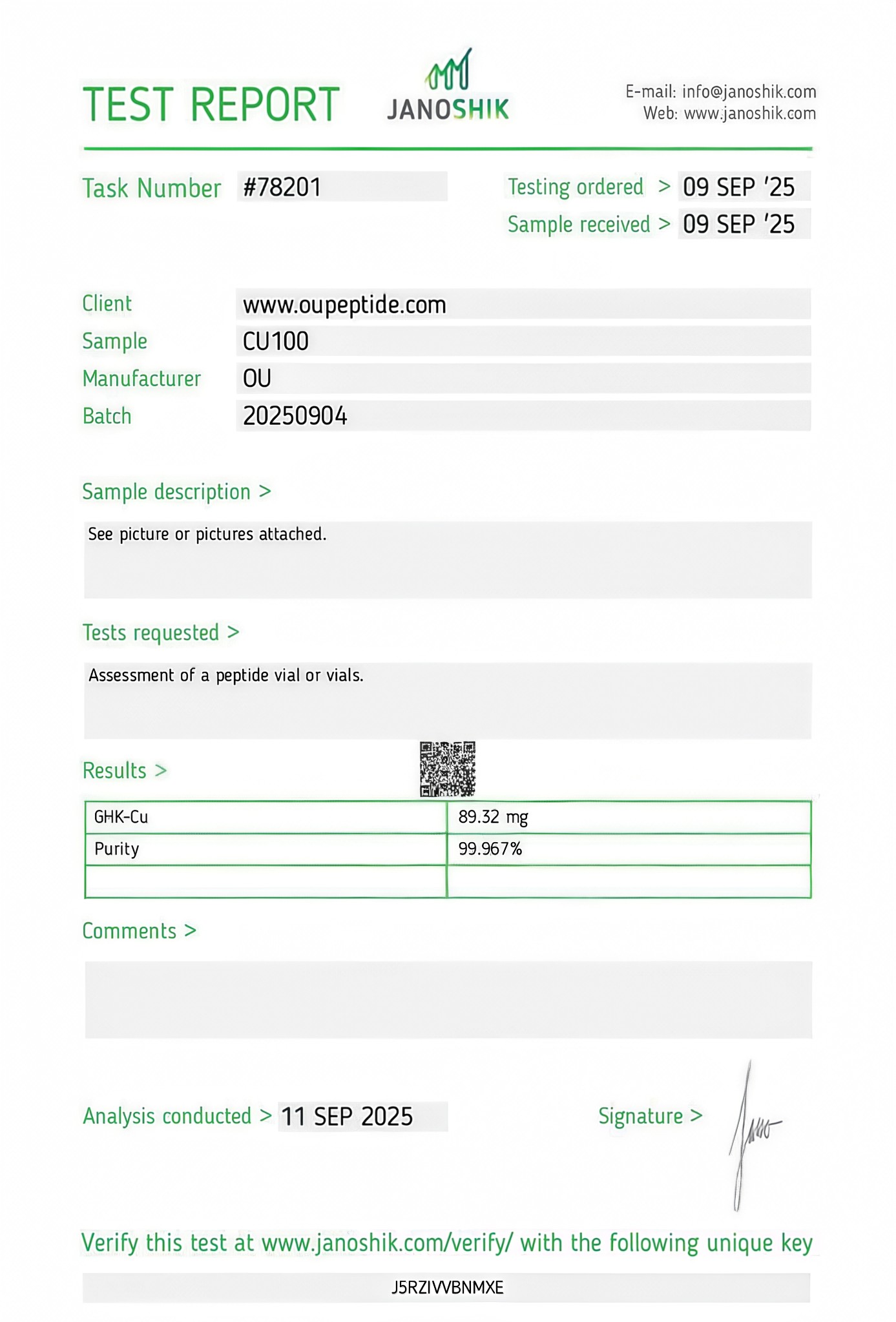 GHK-cu Copper Peptide COA Original Batch Over 99 Percent Pure Direct from Manufacturer Bulk Pricing Free Shipping